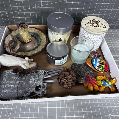 Box of Cool Nick Knack Candles and such