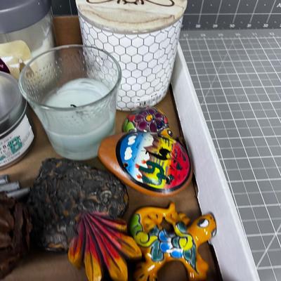 Box of Cool Nick Knack Candles and such