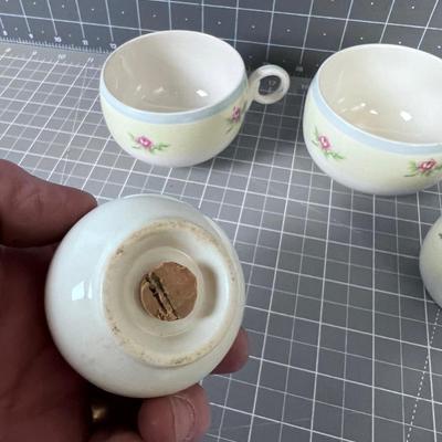 Salt & Pepper plus 2 cup in Bone China with Rose