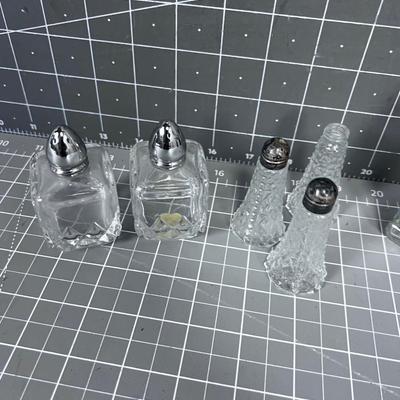 3 Sets of Clear Glass S& P 
