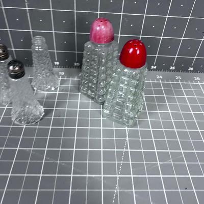 3 Sets of Clear Glass S& P 