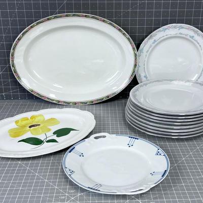 Several China Plates and Platters 