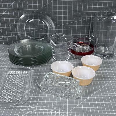 Large Pile of Clear Glass 
