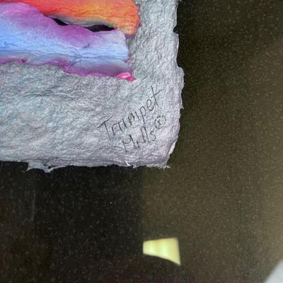 Mixed Media Post Modern Framed Art Under Glass 