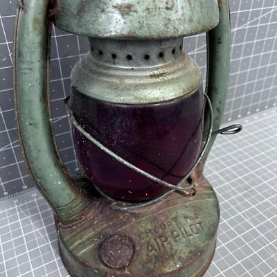 VINTAGE! EMBURY Manufacturing Air Pilot No. 2 Lanterns Red Glass