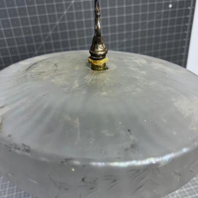 Antique Art Deco GLASS Chandelier with Beads and Rods