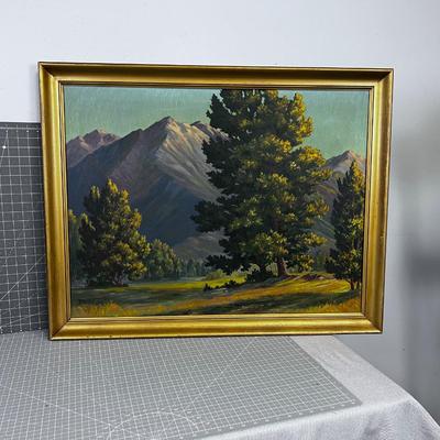 Original Oil by Ruth Morgan, Titled: Utah Evening, Dated 1947