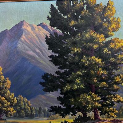 Original Oil by Ruth Morgan, Titled: Utah Evening, Dated 1947