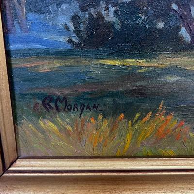 Original Oil by Ruth Morgan, Titled: Utah Evening, Dated 1947