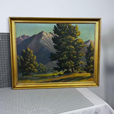 Original Oil by Ruth Morgan, Titled: Utah Evening, Dated 1947