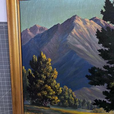 Original Oil by Ruth Morgan, Titled: Utah Evening, Dated 1947