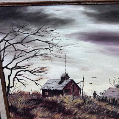 Oil on Board by Ova Gardner Dated 1974, Framed