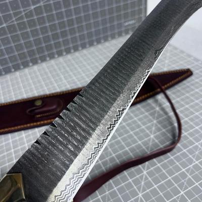 Damascus Short Sword and Scabbard 