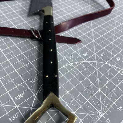 Damascus Short Sword and Scabbard 