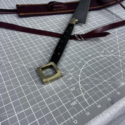 Damascus Short Sword and Scabbard 