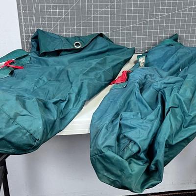 2 GREEN Nylon Duffel Bags 