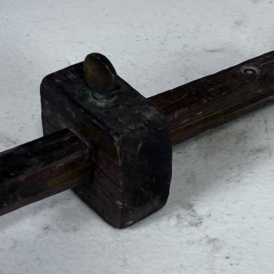 Antique Walnut and Brass Carpenters SCRIBE