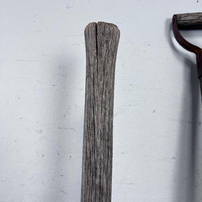 Spade and Pick with Weathered Handles