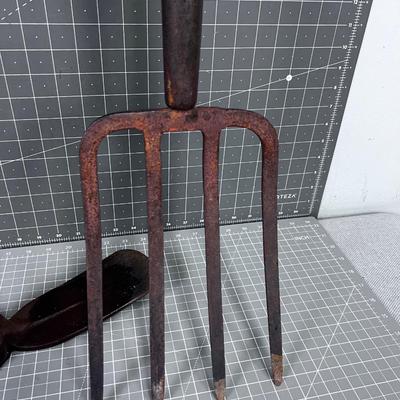 Spade and Pick with Weathered Handles