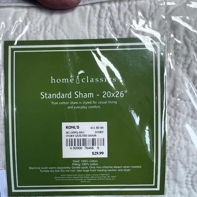 8 Standard Pillow Shams, Ivory