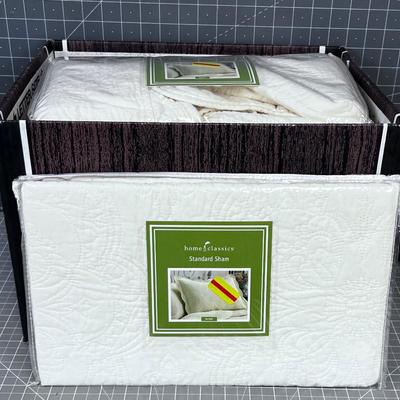 8 Standard Pillow Shams, Ivory