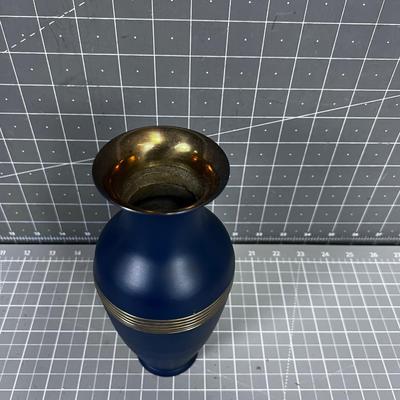 Brass Enameled Vase, VINTAGE Pier One