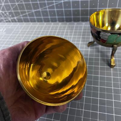 Enamel over Brass Egg with Stand