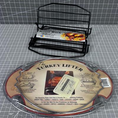 Roast Rack and Turkey Lifter Rack , New Never used 