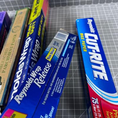 5 Rolls of Kitchen Papers; Wax, Foil & Parchment 