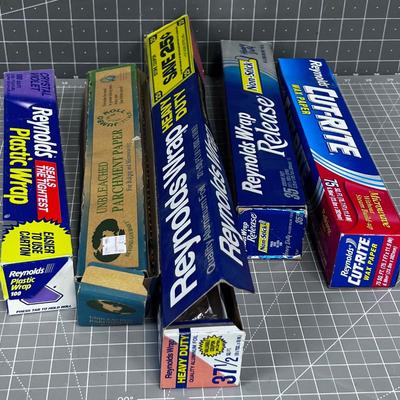 5 Rolls of Kitchen Papers; Wax, Foil & Parchment 
