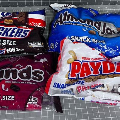 Candy: Snickers, Mound, Almond Joy 