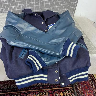D and a Letter in Football - BLUE Color Letterman's Jacket