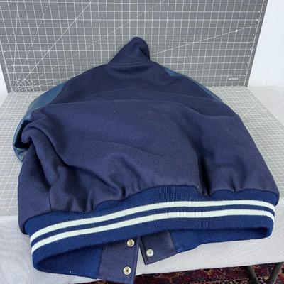 D and a Letter in Football - BLUE Color Letterman's Jacket