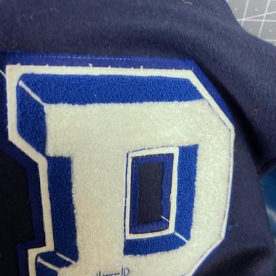 D and a Letter in Football - BLUE Color Letterman's Jacket