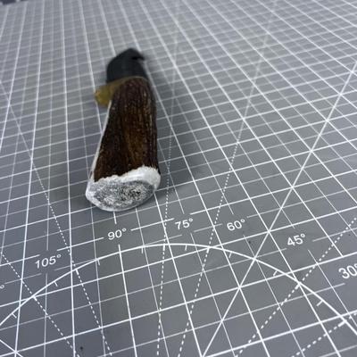 Stag Handled, Damascus Blade, Hunting Knife with Gut Hook
