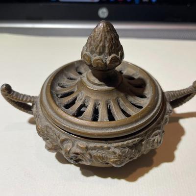 Antique Bronze/Brass Heavy Incense Burner 3.25