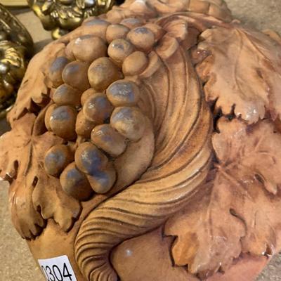 Vintage Decor Lot Terra Cotta Wall Hanger Bookends Tray