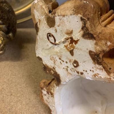 Vintage Decor Lot Terra Cotta Wall Hanger Bookends Tray