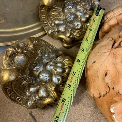 Vintage Decor Lot Terra Cotta Wall Hanger Bookends Tray