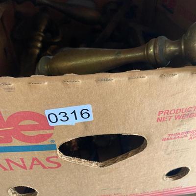 Vintage Brass Andirons Lot