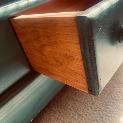 Teal Painted Wooden Bookcase (O-MG)