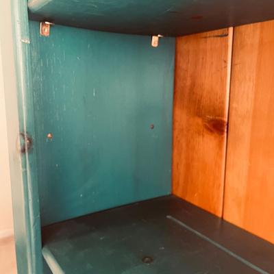 Teal Painted Wooden Bookcase (O-MG)