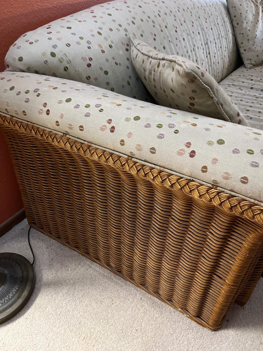 L82 Rattan sleeper sofa & coffee table