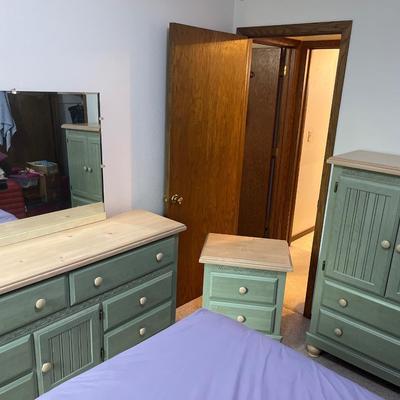 B1- Dresser/mirror, armoire & nightstand