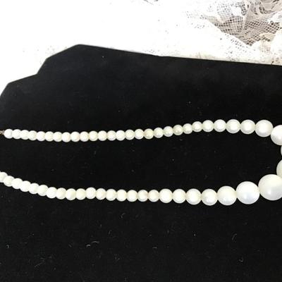 Moonglow Vintage White graduated beaded Necklace