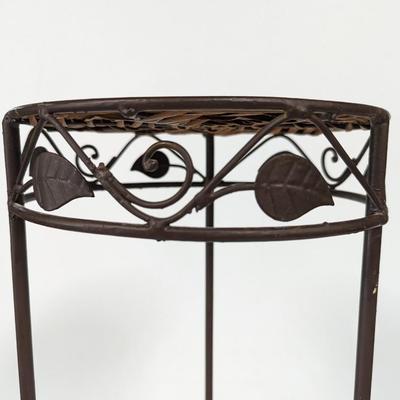 Metal Plant Stand With Wicker Top