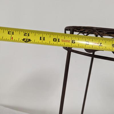 Metal Plant Stand With Wicker Top
