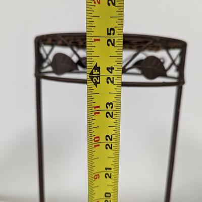 Metal Plant Stand With Wicker Top