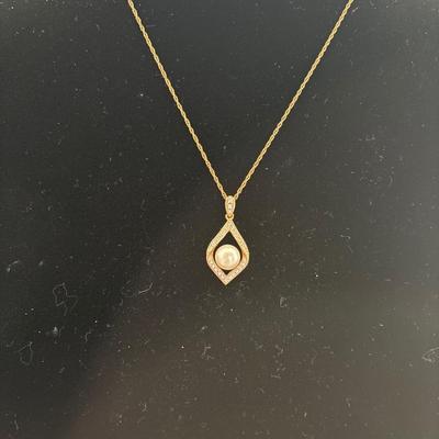 925 Sterling silver chain 925 14 K gold plated pendant