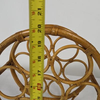 1970's Bamboo Rattan Wine Rack